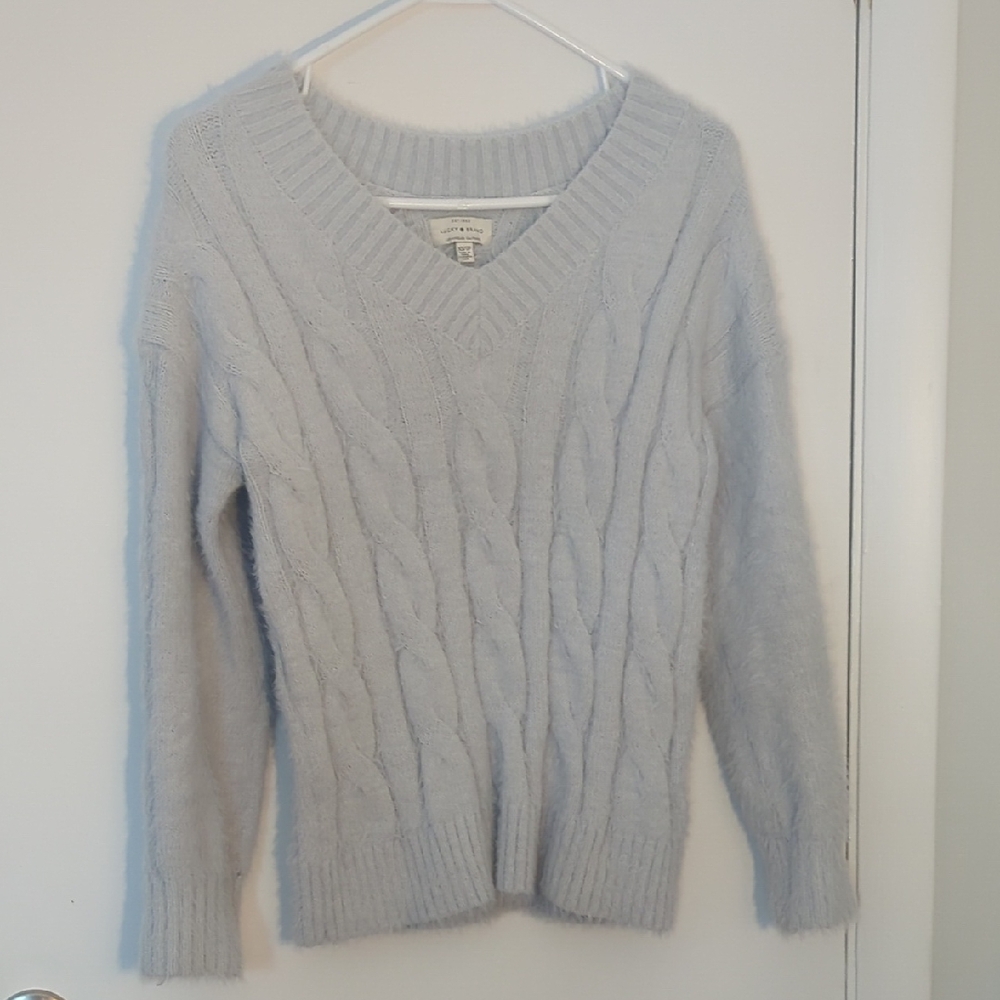 Lucky Brand Light Baby Blue V-Neck Sweater